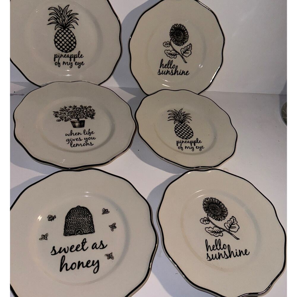 Southern Hospitality Williamsburg Andrea Sadek Salad Plates 7 3/4” Set Of 6